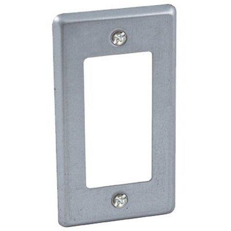 RACOORPORATED Electrical Box Cover, 1 Gang, Rectangular, Steel, GFCI 862